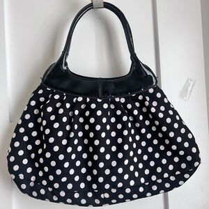 Chateau Black and White Polka Dot Shoulder Bag